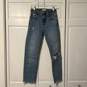Zara, light wash high waisted denim